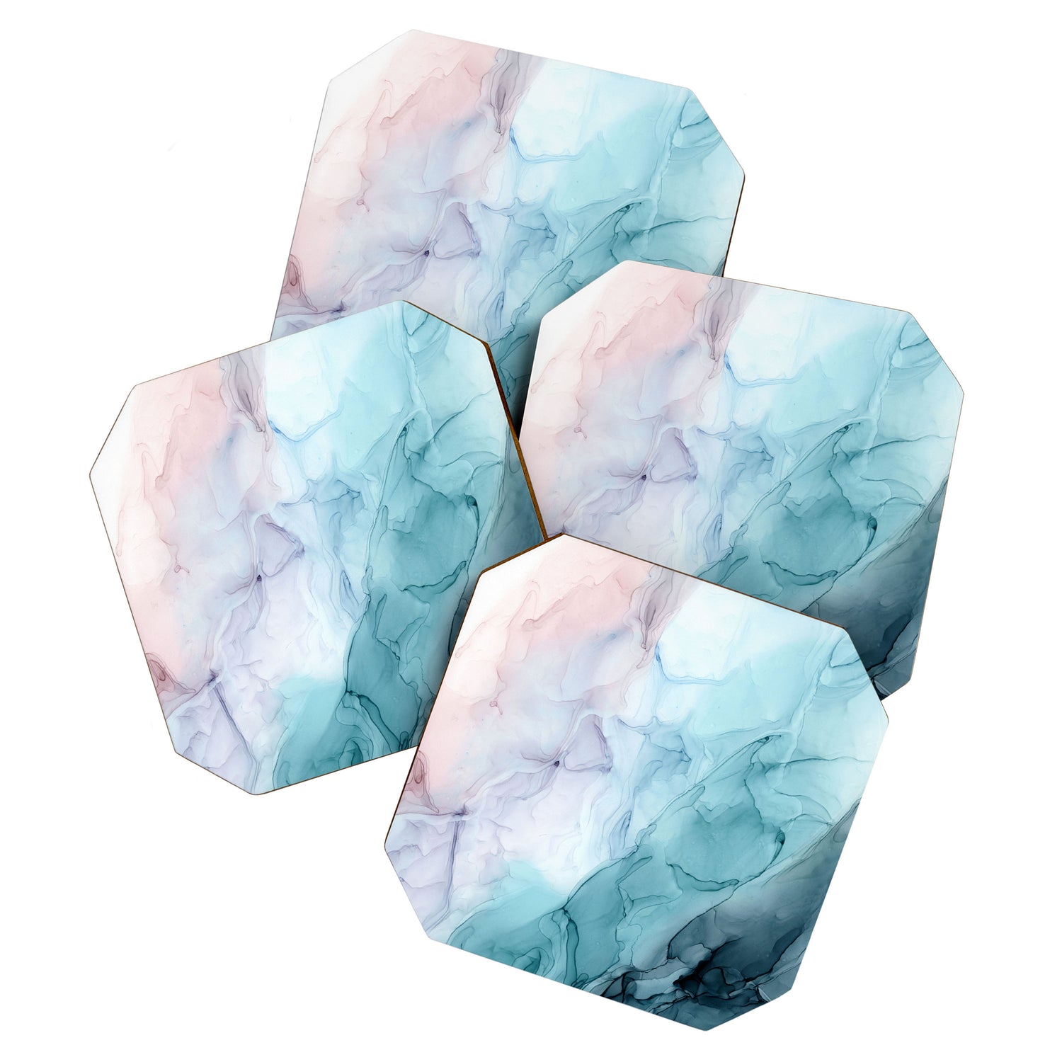 Beachy Pastel Flowing Ombre Abstract Flip Coaster Gallery Image 1