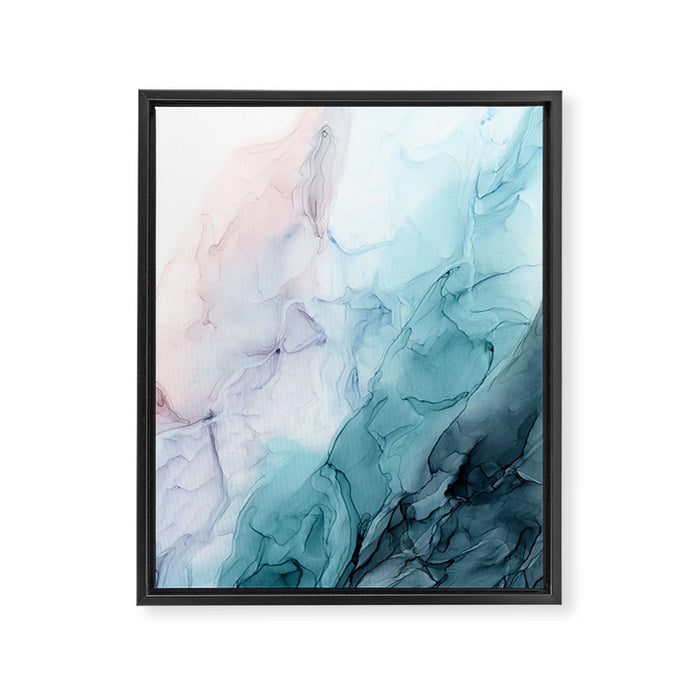 Beachy Pastel Flowing Ombre Abstract Flip Framed Canvas Print Gallery Image 1