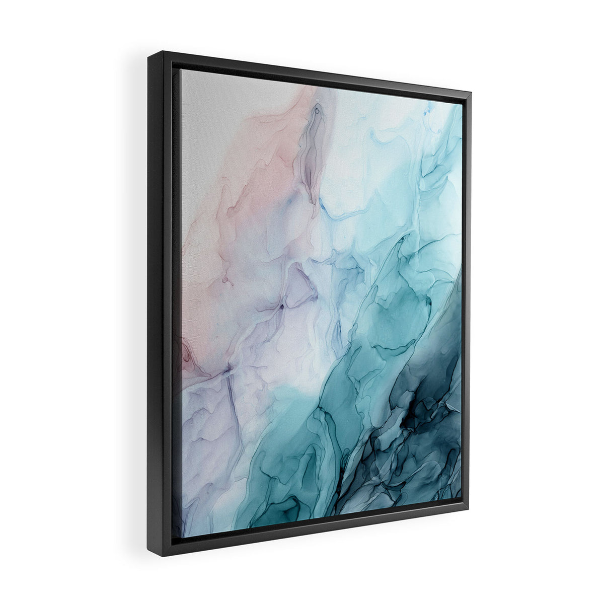 Beachy Pastel Flowing Ombre Abstract Flip Framed Canvas Print Gallery Image 2