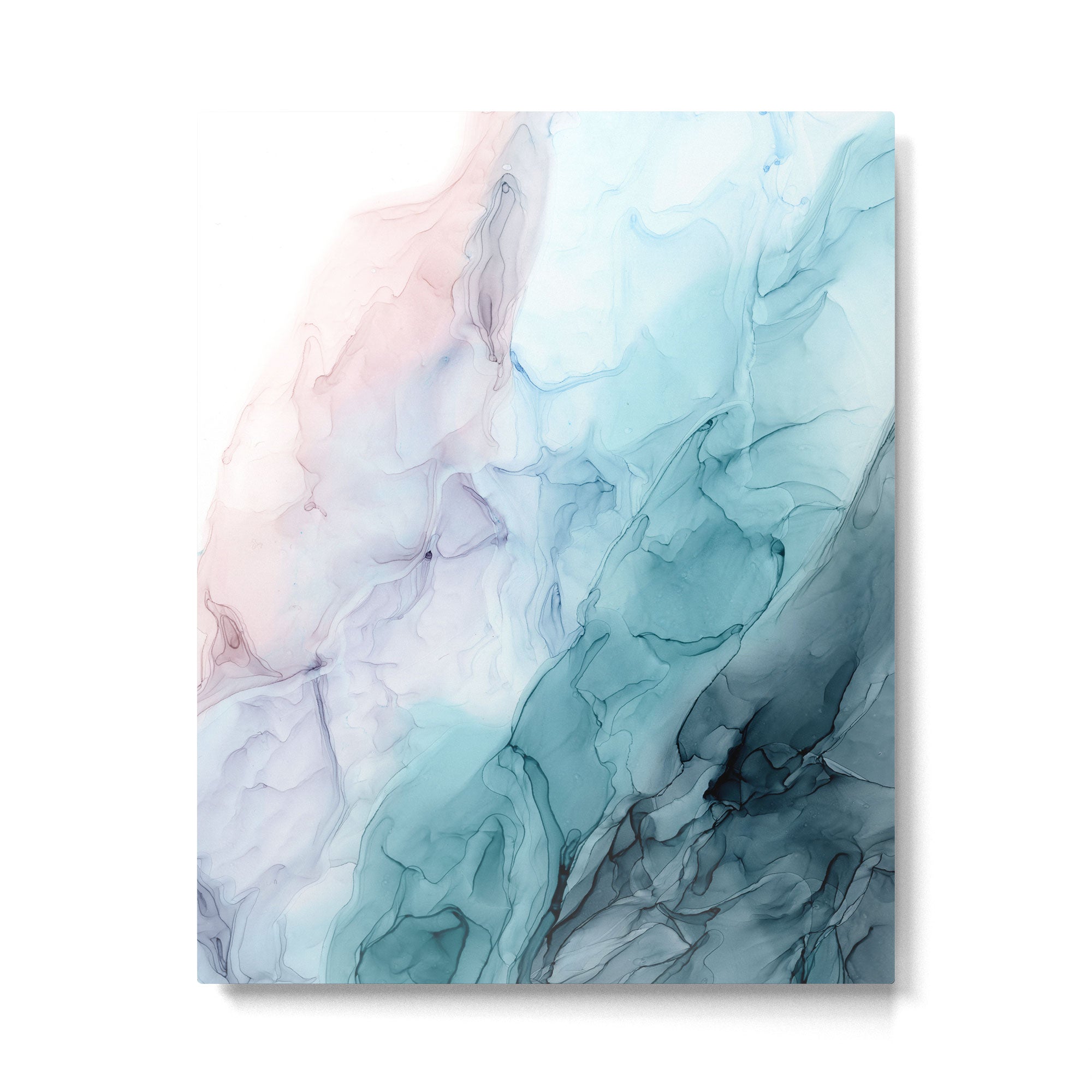 Beachy Pastel Flowing Ombre Abstract Flip Metal Print Gallery Image 4