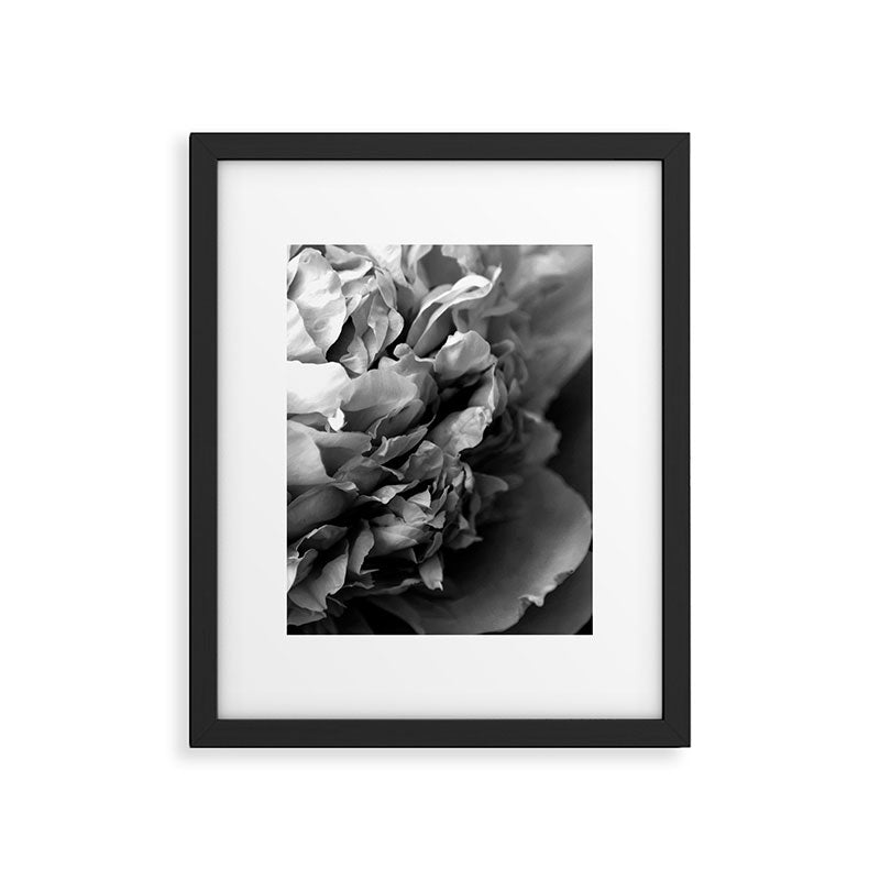 Black and White Summer Peony Framed Art Print Gallery Image 5