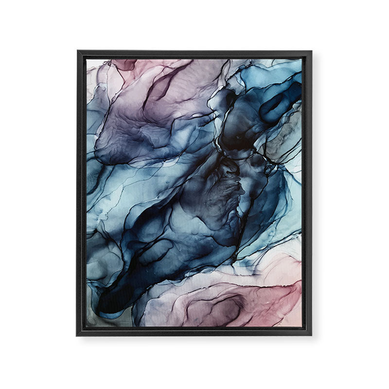 Blush and Darkness Abstract Paintings Framed Canvas Print Gallery Image 6