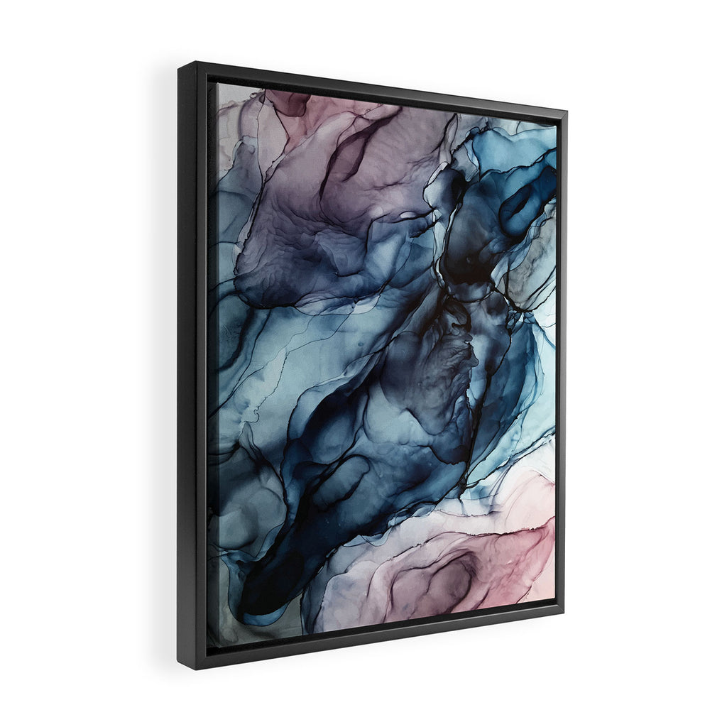 Blush and Darkness Abstract Paintings Framed Canvas Print Gallery Image 2