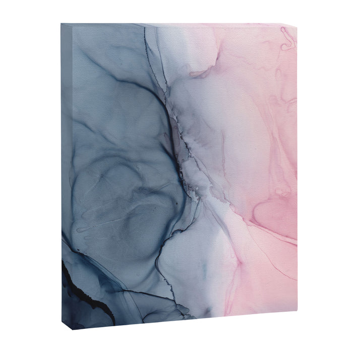 Blush and Payne's Gray Abstract Split Canvas Print Gallery Image 1