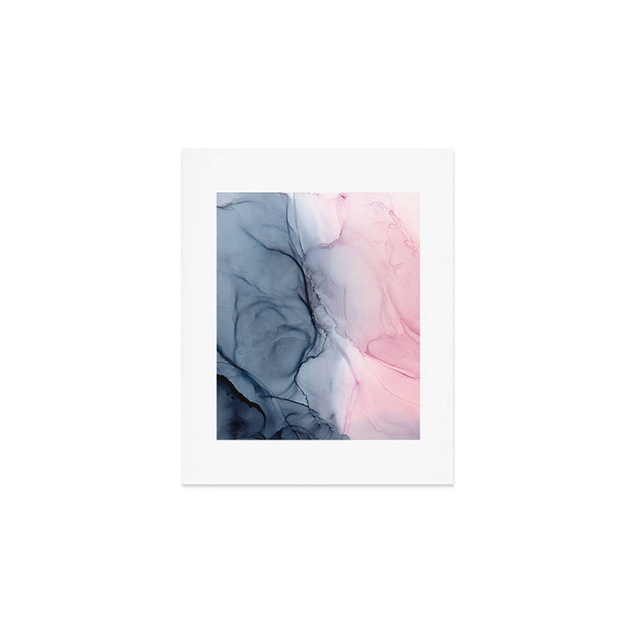 Blush and Payne's Gray Abstract Split Art Print Gallery Image 1