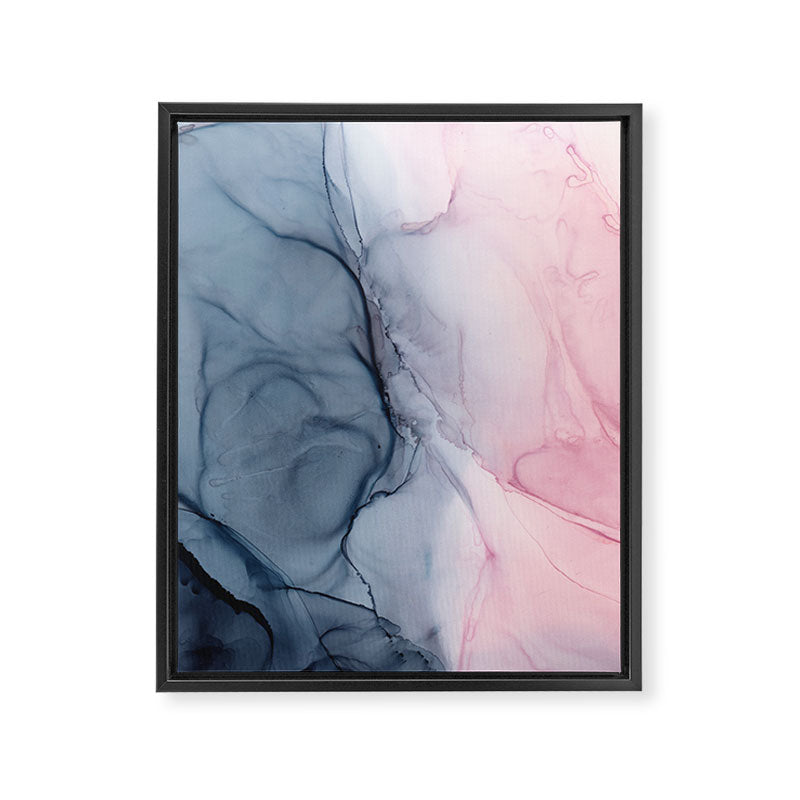 Blush and Payne's Gray Abstract Split Framed Canvas Print Gallery Image 8