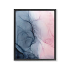 Blush and Payne's Gray Abstract Split Framed Canvas Print Gallery Image 8
