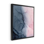 Blush and Payne's Gray Abstract Split Framed Canvas Print Gallery Image 2