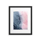 Blush and Payne's Gray Abstract Split Framed Art Print Gallery Image 6