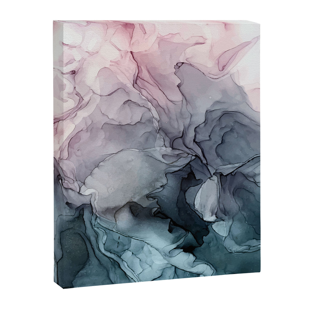 Blush and Paynes Gray Flowing Abstract Reflect Canvas Print Gallery Image 8