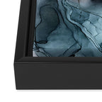 Blush and Paynes Gray Flowing Abstract Reflect Framed Canvas Print Gallery Image 3