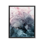 Blush and Paynes Gray Flowing Abstract Reflect Framed Canvas Print Gallery Image 8