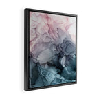 Blush and Paynes Gray Flowing Abstract Reflect Framed Canvas Print Gallery Image 2