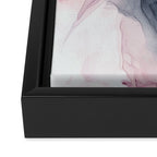 Blush and Payne's Grey Flowing Abstract Painting Framed Canvas Print Gallery Image 3