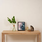 Blush and Payne's Grey Flowing Abstract Painting Framed Canvas Print Gallery Image 4