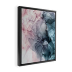 Blush and Payne's Grey Flowing Abstract Painting Framed Canvas Print Gallery Image 2