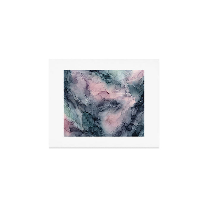 Blush Gray Blue Flowing Abstract Glow Up 1 Art Print Gallery Image 1