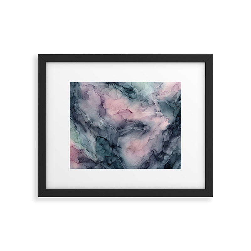 Blush Gray Blue Flowing Abstract Glow Up 1 Framed Art Print Gallery Image 5