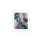 Blush, Payne's Gray and Gold Metallic Abstract Art Print Gallery Image 1