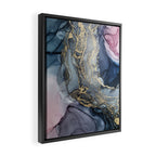 Blush, Payne's Gray and Gold Metallic Abstract Framed Canvas Print Gallery Image 2