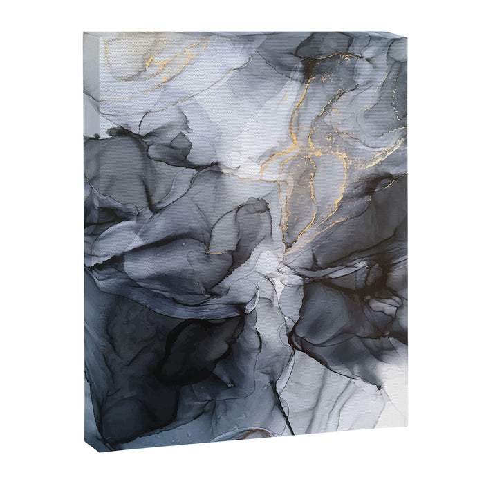 Calm but Dramatic Light Monochromatic Black & Grey Abstract Canvas Print Gallery Image 1
