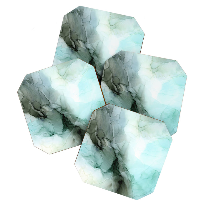 Calm Nature Inspired Abstract Flow Landscape Painting Coaster Gallery Image 1