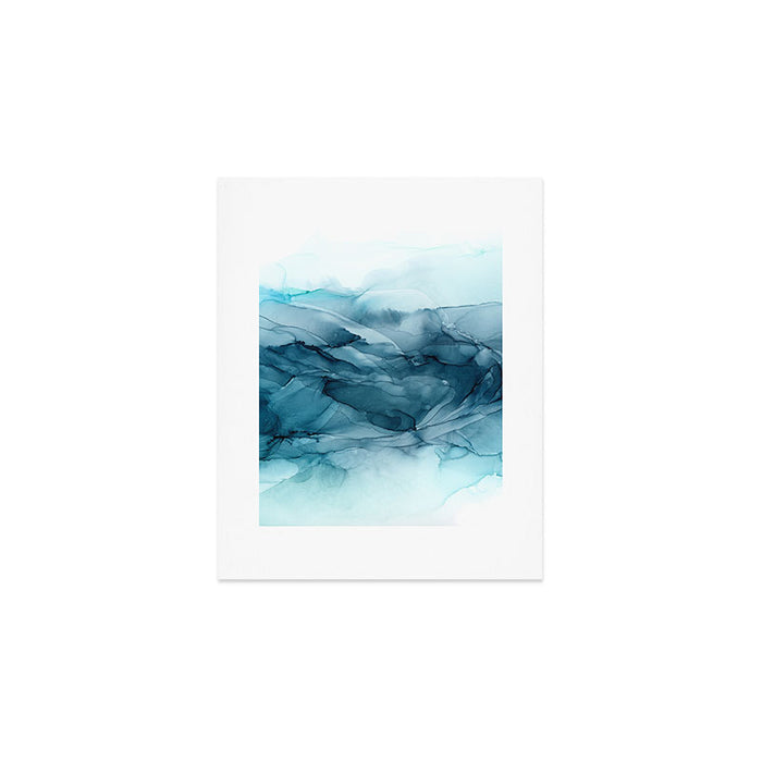 Calming Blue Ocean Flows Abstract Painting Art Print Gallery Image 1