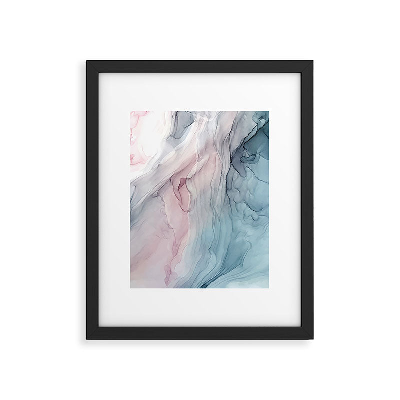 Calming Pastel Flow- Blush, grey and blue Framed Art Print Gallery Image 5