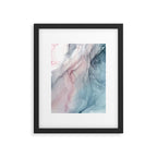 Calming Pastel Flow- Blush, grey and blue Framed Art Print Gallery Image 5