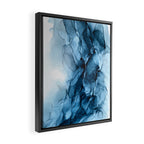 Deep Blue Flowing Water Abstract Painting Framed Canvas Print Gallery Image 2