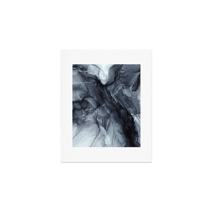 Gray Black Gradient Dramatic Flowing Abstract Painting Art Print Gallery Image 1