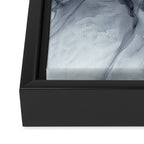 Gray Black Gradient Dramatic Flowing Abstract Painting Framed Canvas Print Gallery Image 3