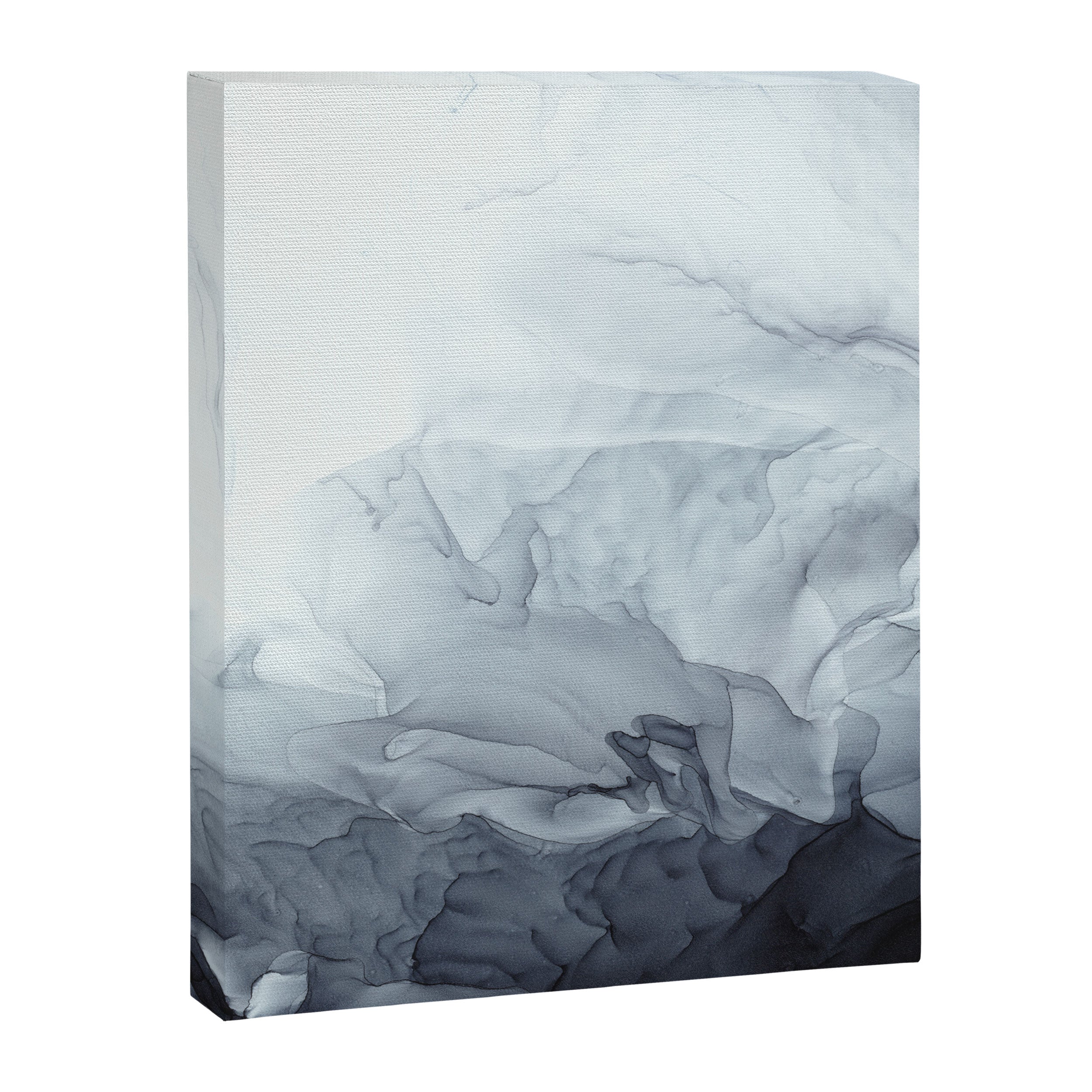 Gray Black Gradient Flowing Abstract Painting Canvas Print Gallery Image 8