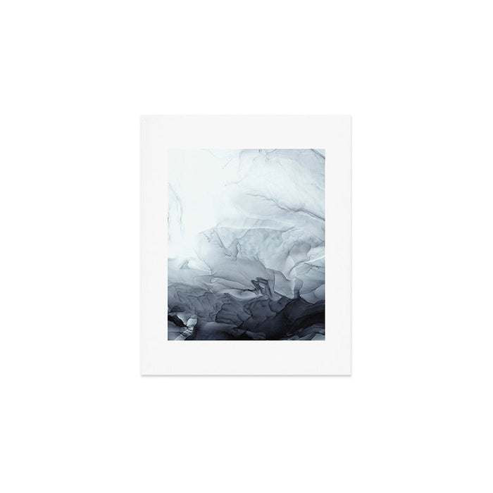 Gray Black Gradient Flowing Abstract Painting Art Print Gallery Image 1