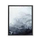 Gray Black Gradient Flowing Abstract Painting Framed Canvas Print Gallery Image 8