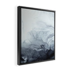 Gray Black Gradient Flowing Abstract Painting Framed Canvas Print Gallery Image 2