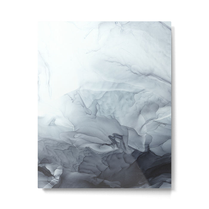 Gray Black Gradient Flowing Abstract Painting Metal Print Gallery Image 1