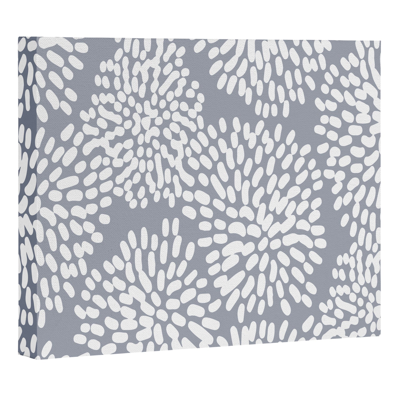 Grey and White Abstract Firework Flowers Canvas Print Gallery Image 3