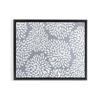 Grey and White Abstract Firework Flowers Framed Canvas Print Gallery Image 6