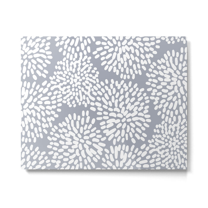 Grey and White Abstract Firework Flowers Metal Print Gallery Image 1