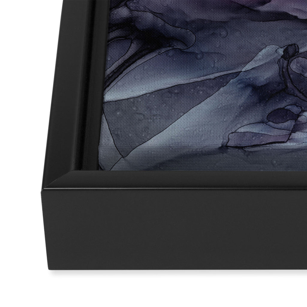 Moody Dark Chaos Inks Abstract Framed Canvas Print Gallery Image 3