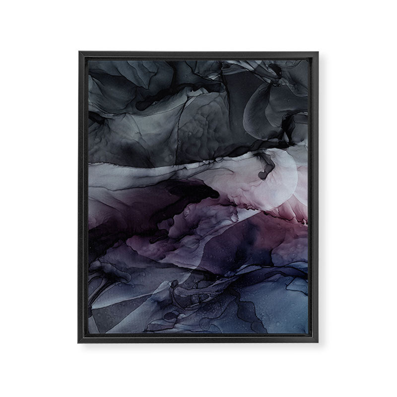 Moody Dark Chaos Inks Abstract Framed Canvas Print Gallery Image 6