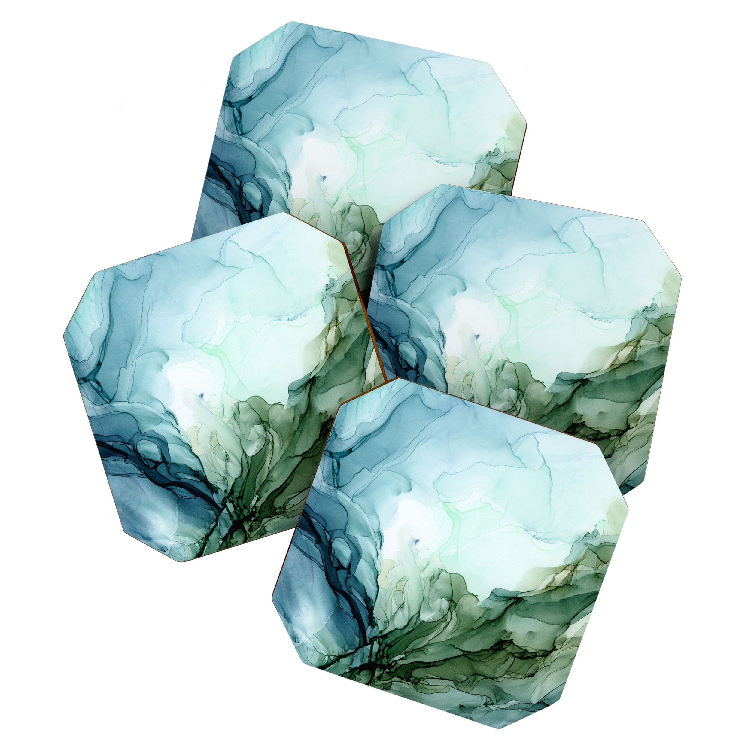 Nature Landscape Inspired Abstract Flow Painting 2 Coaster Gallery Image 1