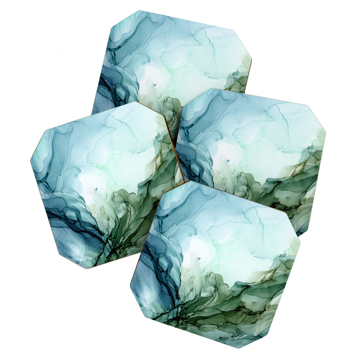 Nature Landscape Inspired Abstract Flow Painting 2 Coaster Gallery Image 1