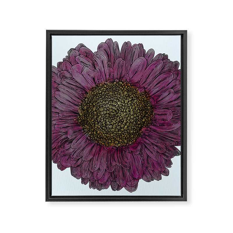 Pink Flower Drawing/ Illustration Framed Canvas Print Gallery Image 8