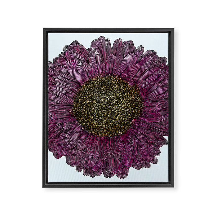Pink Flower Drawing/ Illustration Framed Canvas Print Gallery Image 1