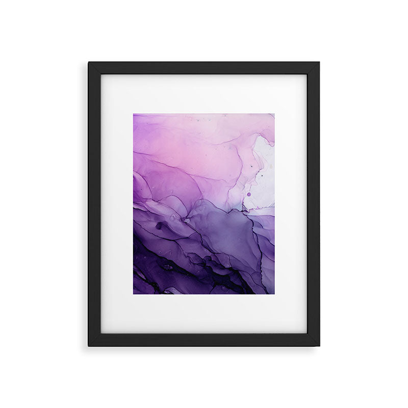Purple Amethyst Crystal Inspired Abstract Flow Painting Framed Art Print Gallery Image 6
