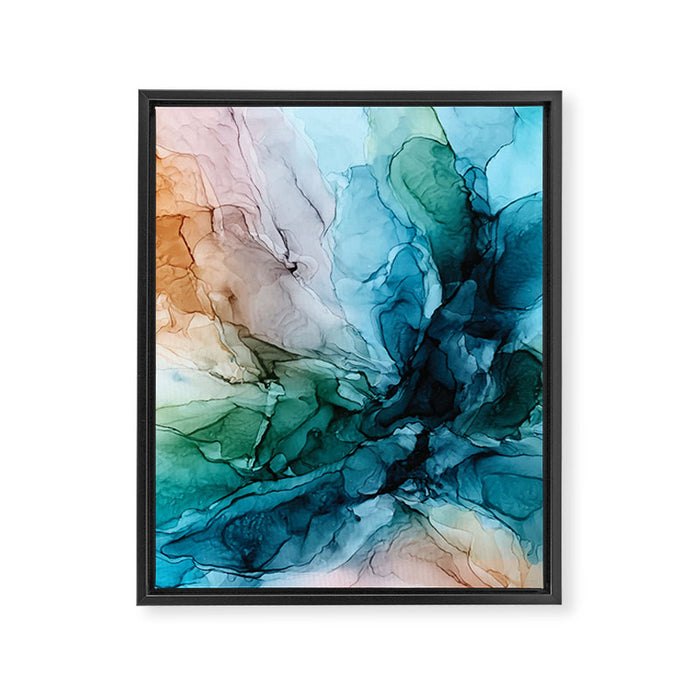 Salty Shores Abstract Painting Framed Canvas Print Gallery Image 1