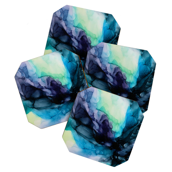 Sweet Pea Pastel Abstract Chaos | Calming Fluid Art Coaster Gallery Image 1