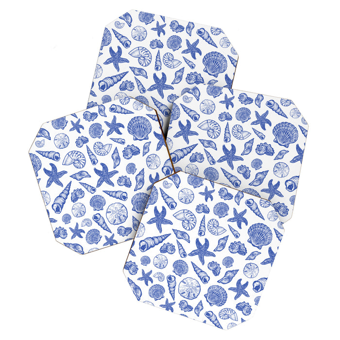 Blue Seashell Print Coaster Gallery Image 1